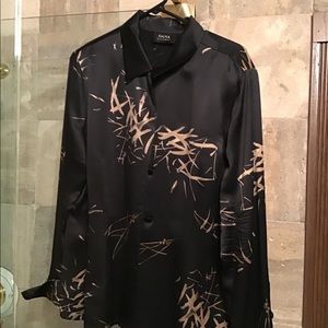 Black and Tan silk blouse